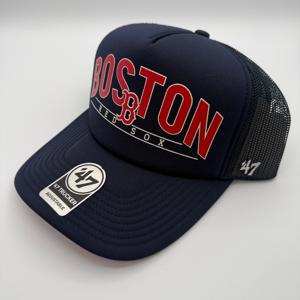 '47 Brand Boston Red Sox Backhaul Trucker Hat Mens OSFA Navy B-BHAUL02KPP-NY - Picture 2 of 8